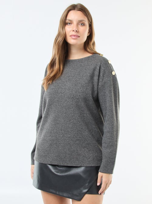 Camiseta de punto suave con botones dorados - Kiabi