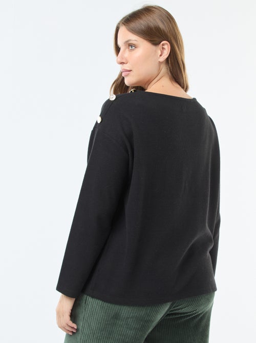 Camiseta de punto suave con botones dorados - Kiabi