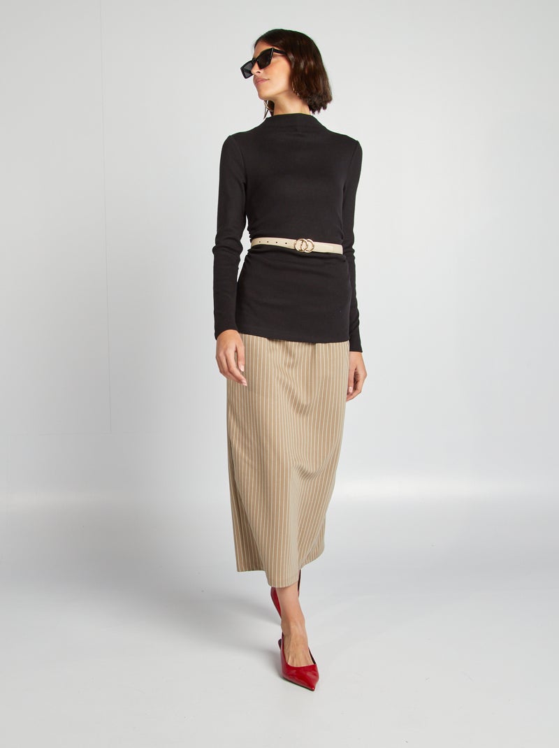 Camiseta de punto suave negro - Kiabi