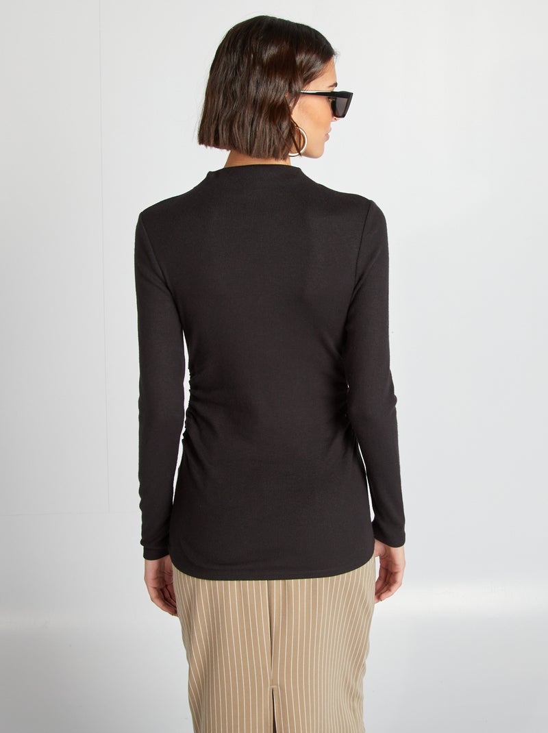 Camiseta de punto suave negro - Kiabi