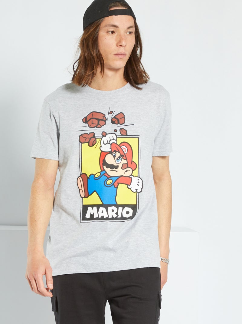Camiseta de punto 'Super Mario' gris chiné - Kiabi