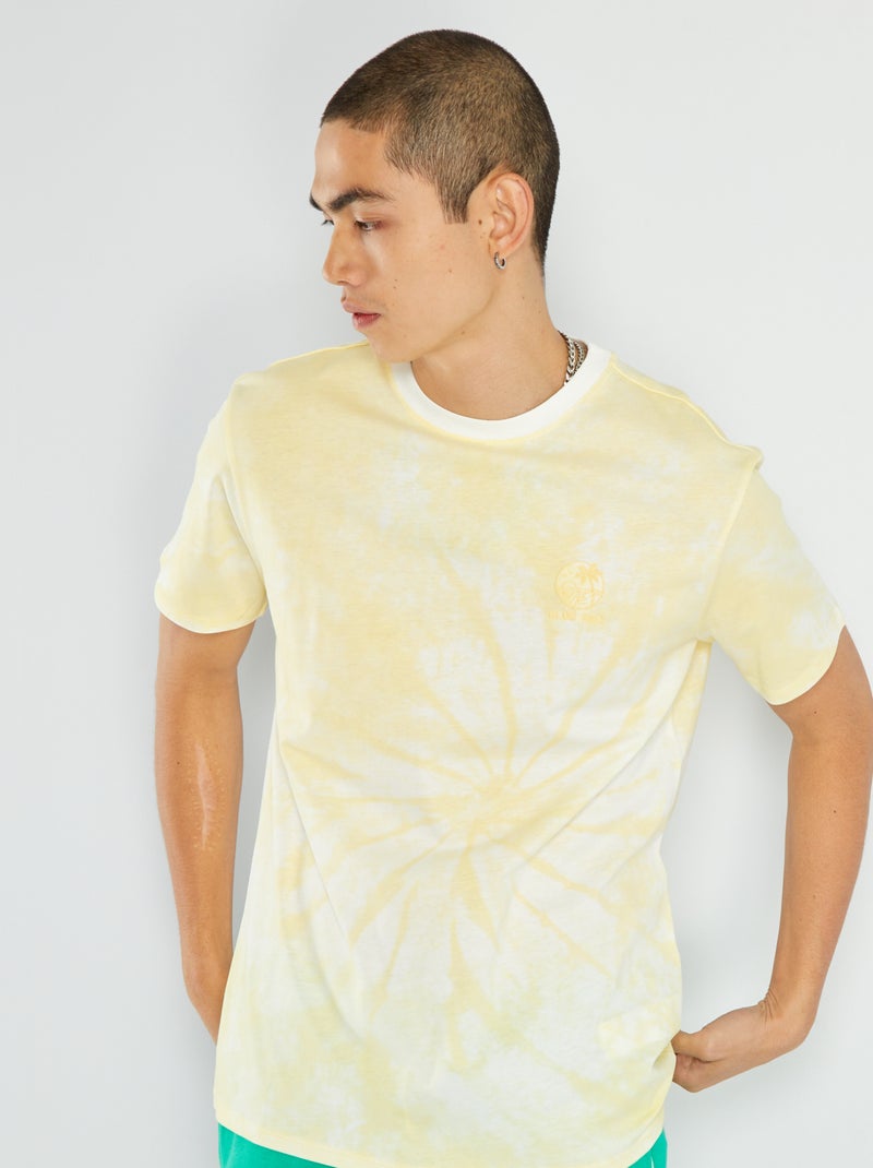 Camiseta de punto tie-dye AMARILLO - Kiabi