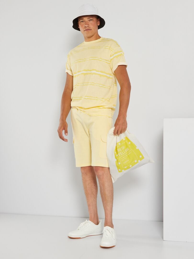 Camiseta de punto tie-dye amarillo crema - Kiabi