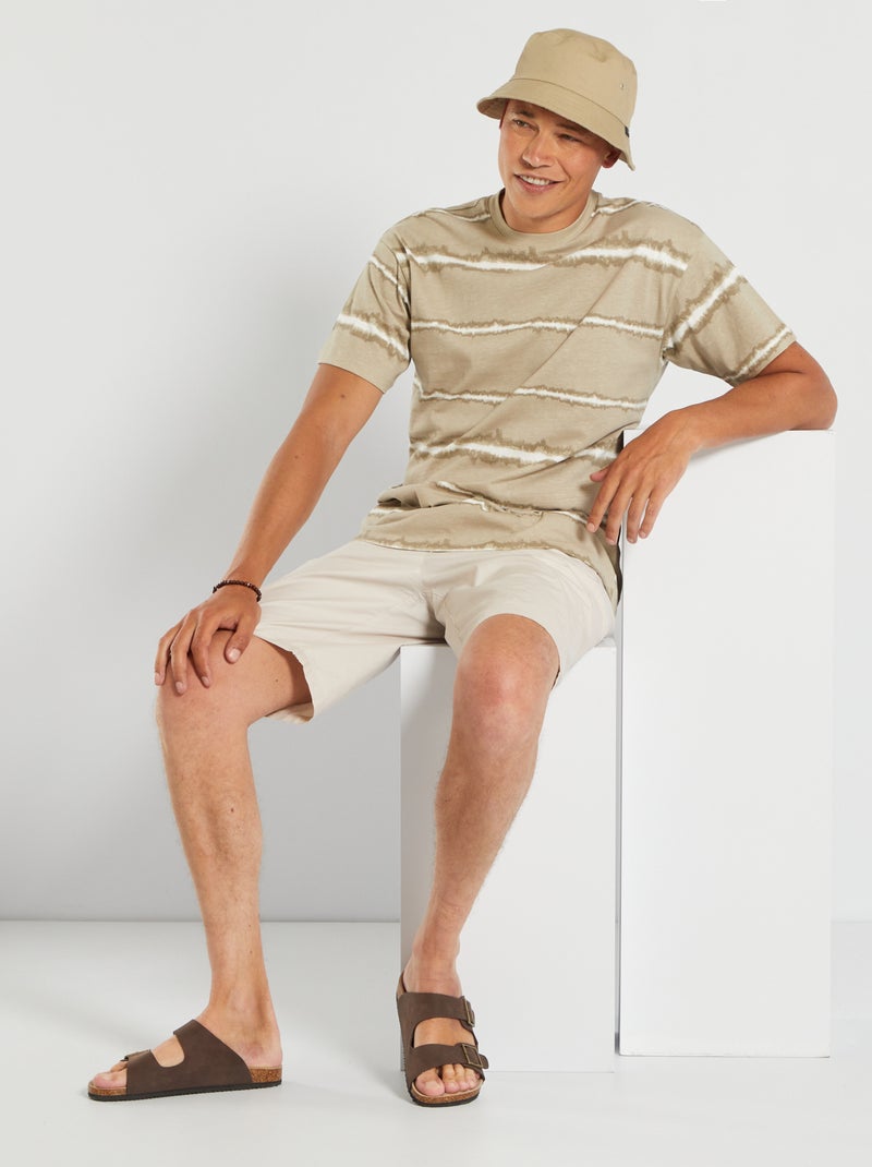 Camiseta de punto tie-dye beige crema - Kiabi