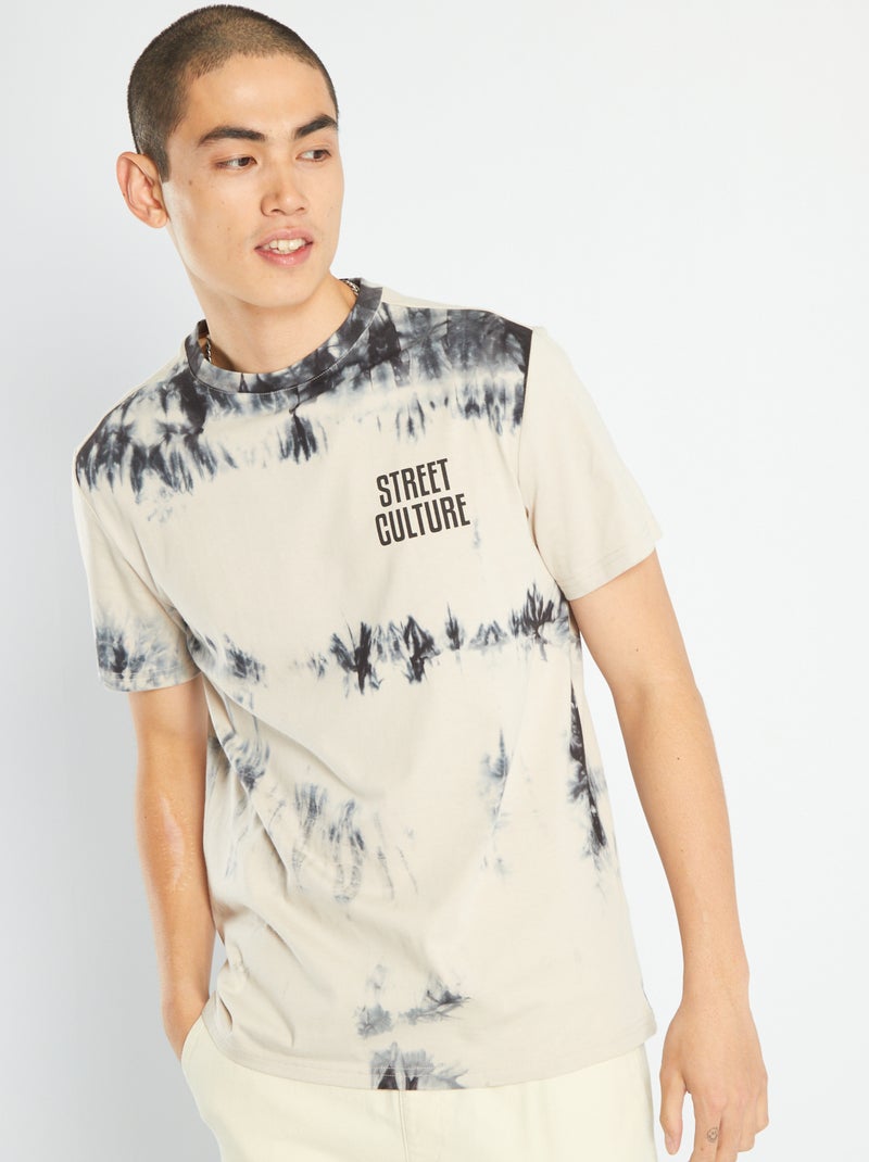 Camiseta de punto tie-dye GRIS - Kiabi