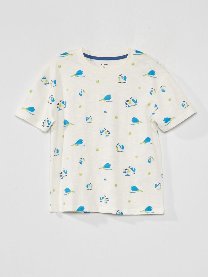 Camiseta de punto torcido con estampado de 'playa' BLANCO - Kiabi