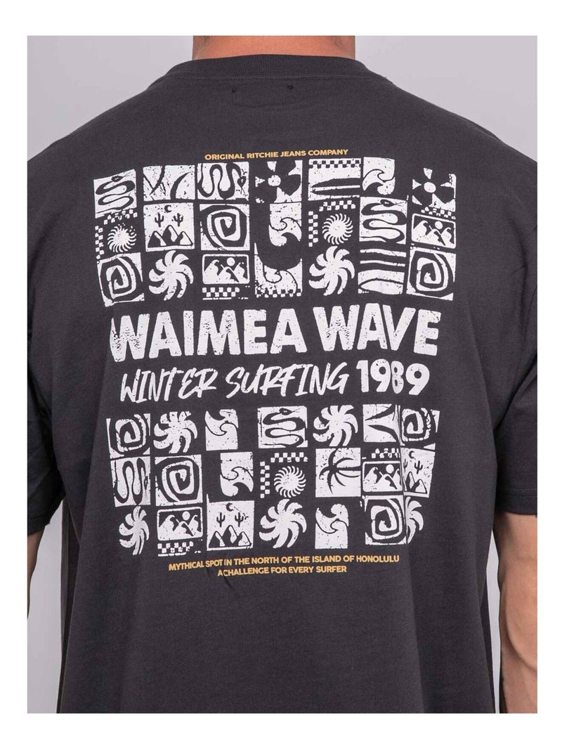 Camiseta de puro algodón con estampado JARGNOL Gris - Kiabi