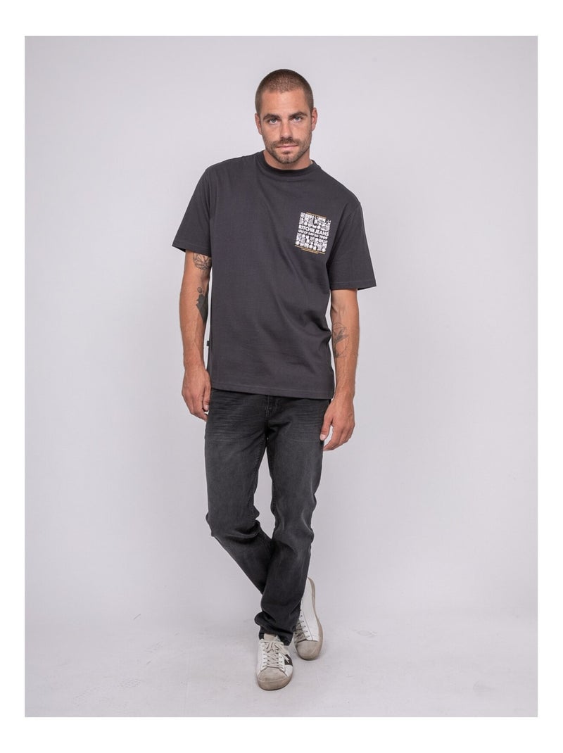 Camiseta de puro algodón con estampado JARGNOL Gris - Kiabi