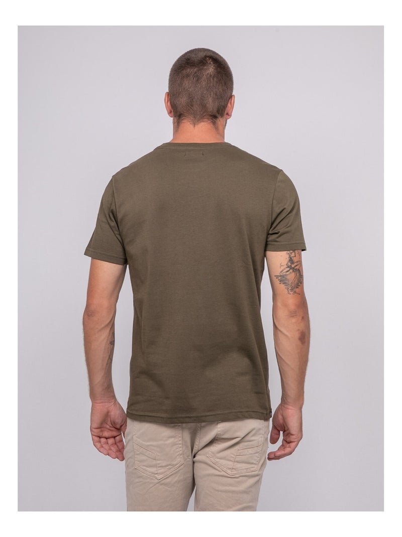 Camiseta de puro algodón con estampado JORDIPAL Caqui - Kiabi