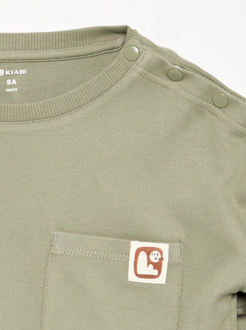 Camiseta de rayas - colección fácil de poner Verde - Kiabi