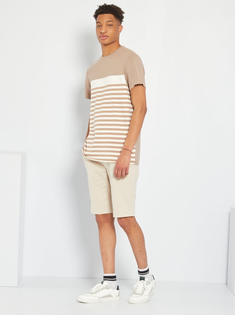 Camiseta de rayas +1,90 m BEIGE - Kiabi