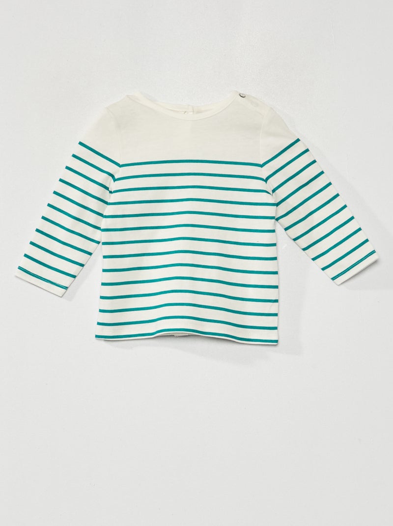 Camiseta de rayas a rayas verde - Kiabi