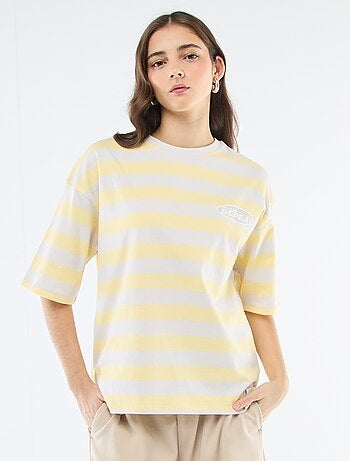 Camiseta de rayas anchas