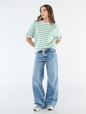 Camiseta de rayas anchas