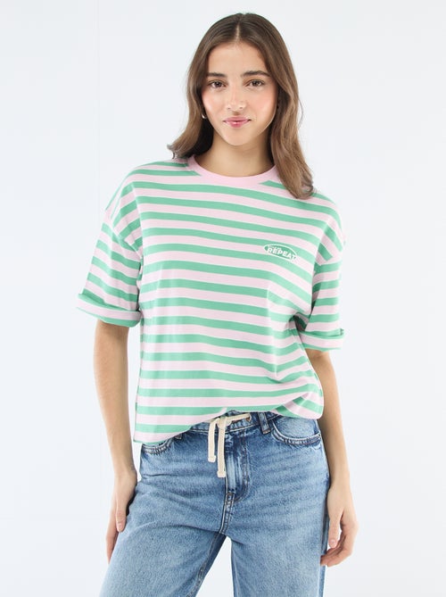 Camiseta de rayas anchas - Kiabi