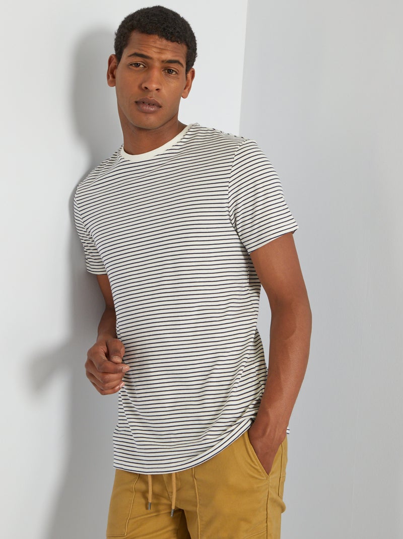 Camiseta de rayas AZUL - Kiabi