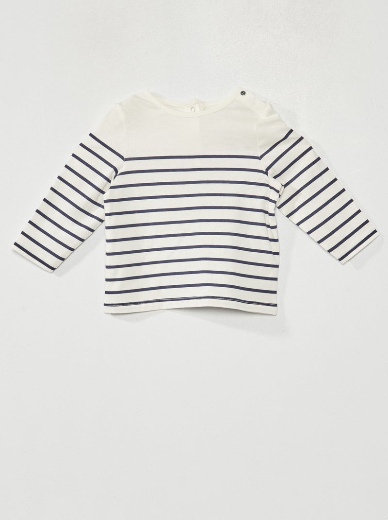 Camiseta de rayas BLANCO - Kiabi