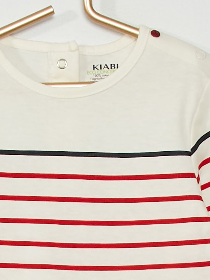 marcador templado Consecutivo Camiseta de rayas - BLANCO - Kiabi - 5.00€