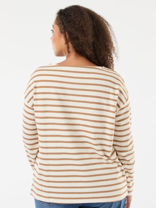 Camiseta de rayas con cuello barco - Kiabi