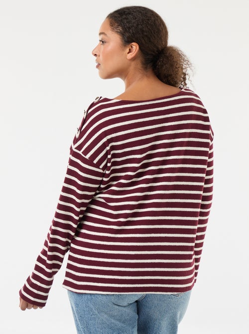Camiseta de rayas con cuello barco - Kiabi