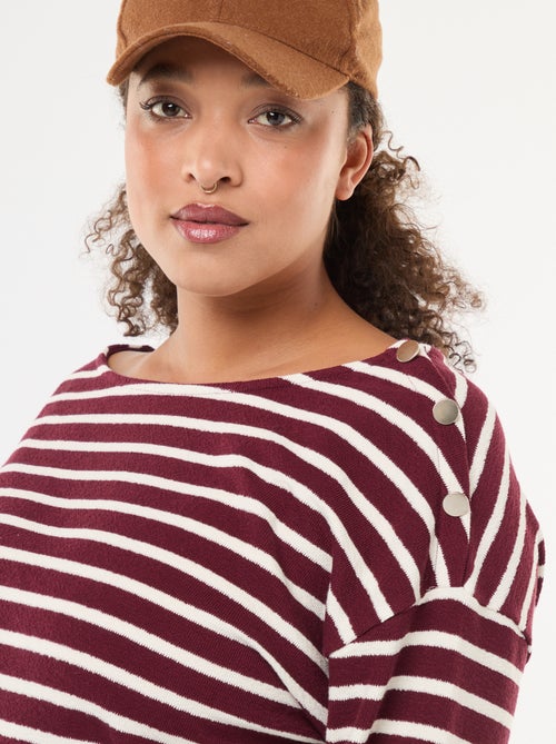 Camiseta de rayas con cuello barco - Kiabi