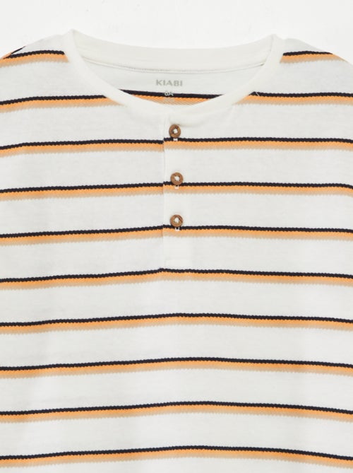 Camiseta de rayas con cuello panadero - Kiabi