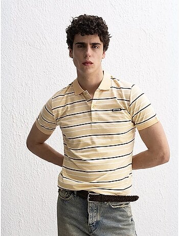 Camiseta de rayas con cuello polo y botones giesto