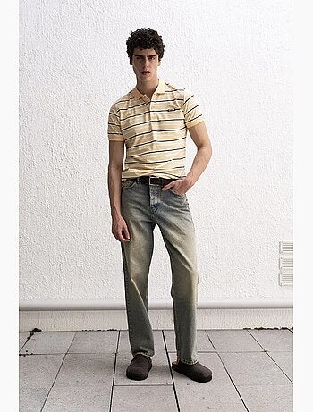 Camiseta de rayas con cuello polo y botones giesto
