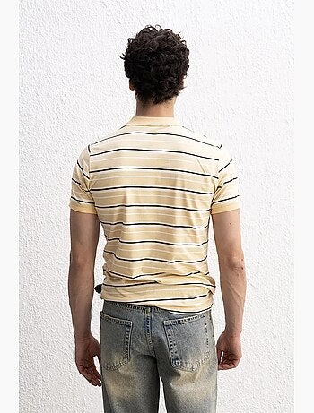 Camiseta de rayas con cuello polo y botones giesto