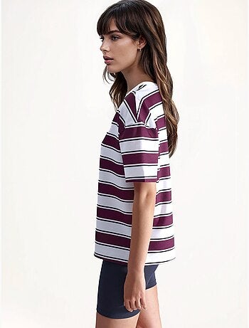 Camiseta de rayas con cuello redondo y ajuste cómodo hiccup