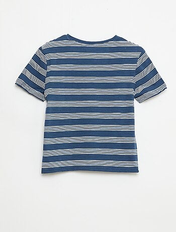 Camiseta de rayas con cuello tunecino