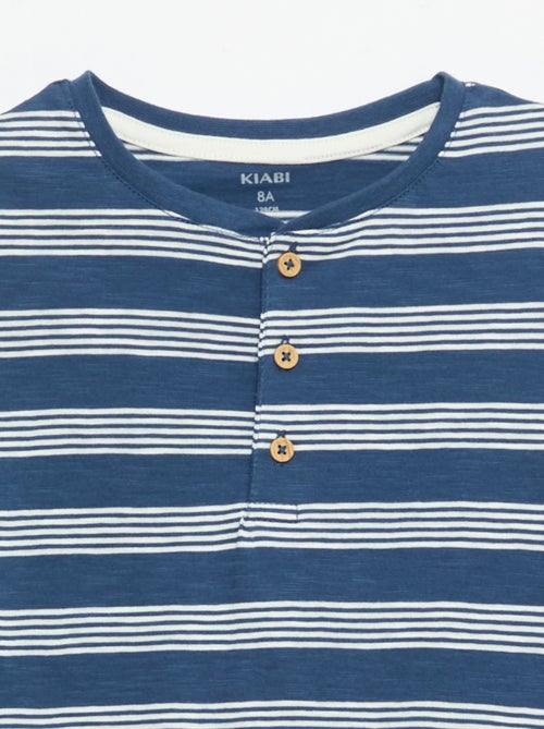 Camiseta de rayas con cuello tunecino - Kiabi