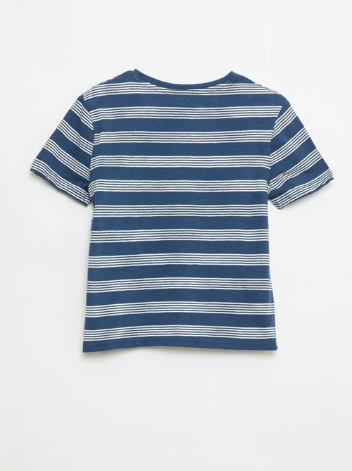 Camiseta de rayas con cuello tunecino - Kiabi