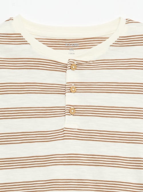 Camiseta de rayas con cuello tunecino - Kiabi