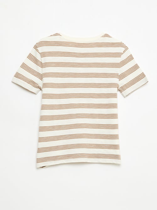 Camiseta de rayas con cuello tunecino - Kiabi