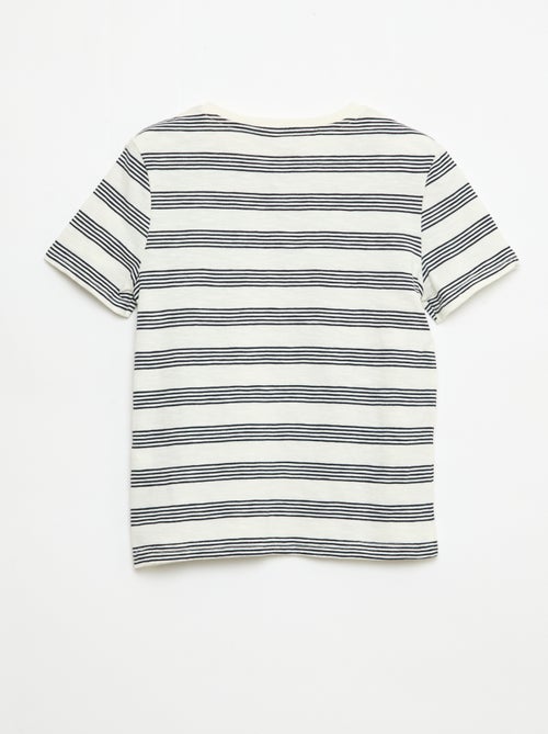 Camiseta de rayas con cuello tunecino - Kiabi