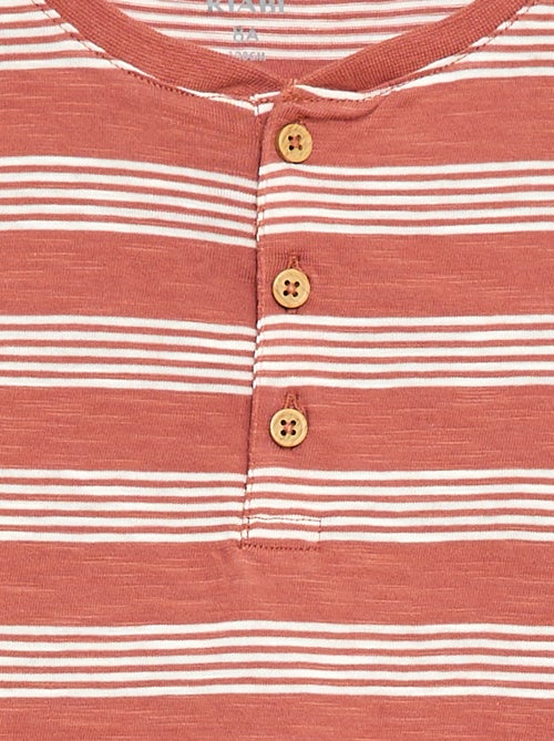 Camiseta de rayas con cuello tunecino - Kiabi