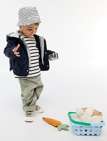 Camiseta de rayas de manga corta en algodón