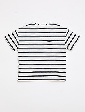 Camiseta de rayas de manga corta en algodón