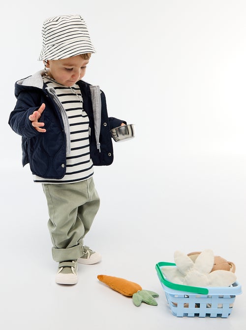 Camiseta de rayas de manga corta en algodón - Kiabi