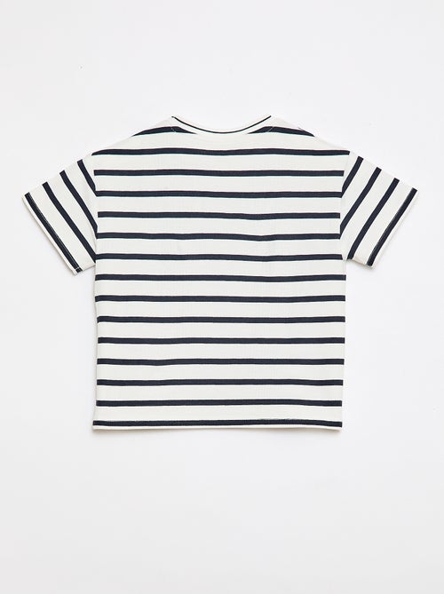 Camiseta de rayas de manga corta en algodón - Kiabi