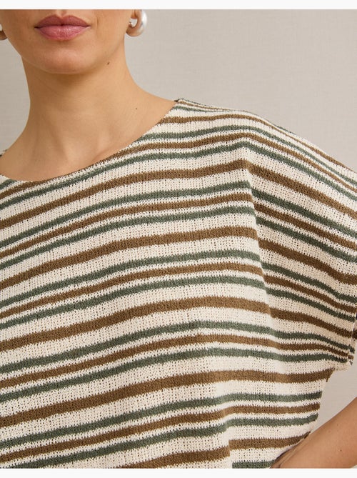 Camiseta de rayas en punto rústico, mo fashion - Kiabi Camiseta de rayas en punto rústico, mo fashion - Kiabi