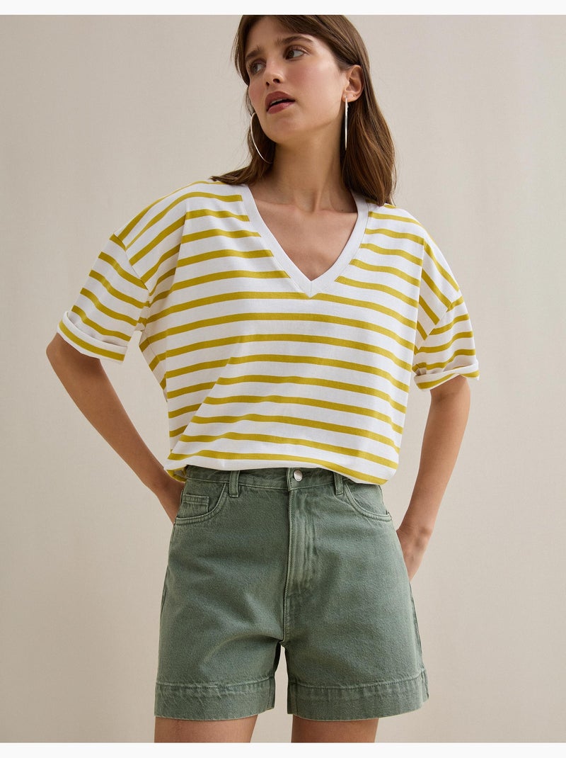 Camiseta de rayas, MO Fashion Amarillo - Kiabi