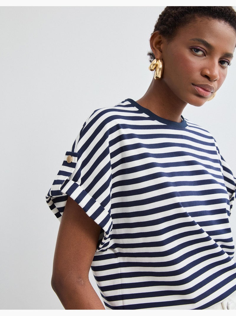 Camiseta de rayas, MO Fashion Azul - Kiabi
