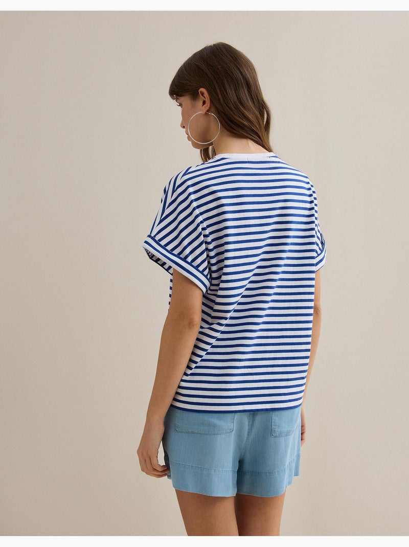 Camiseta de rayas, MO Fashion Azul - Kiabi