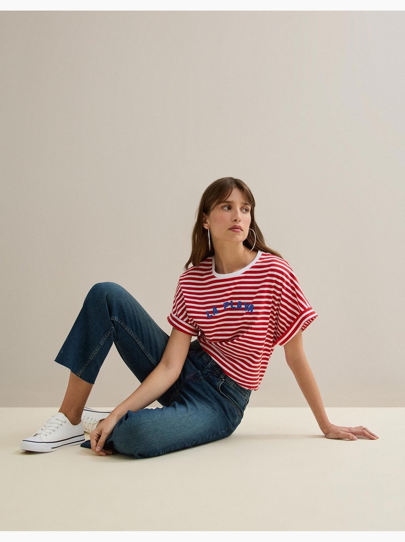 Camiseta de rayas, MO Fashion Blanco - Kiabi