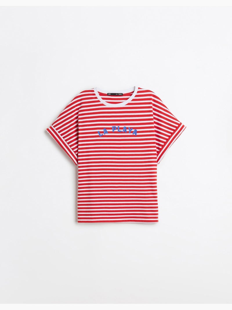 Camiseta de rayas, MO Fashion Blanco - Kiabi
