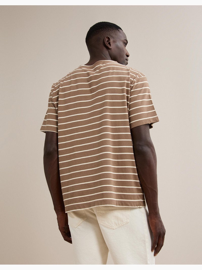 Camiseta de rayas, mo fashion Marrón - Kiabi