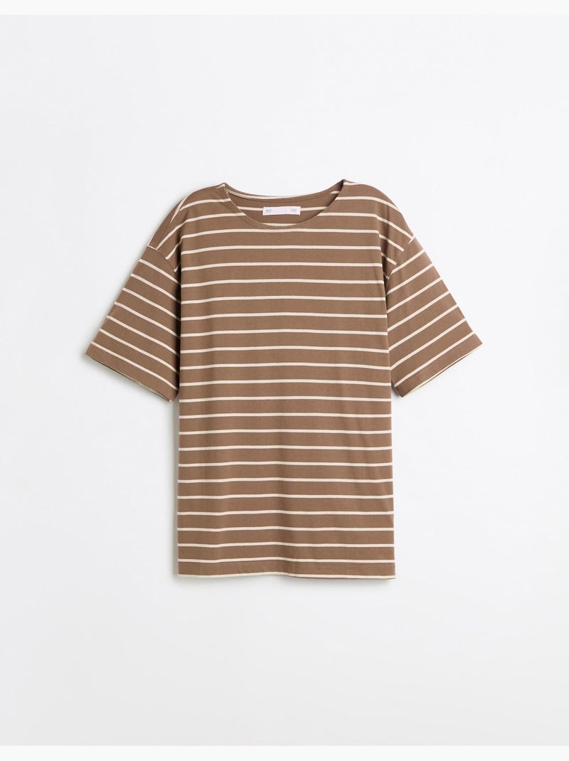 Camiseta de rayas, mo fashion Marrón - Kiabi