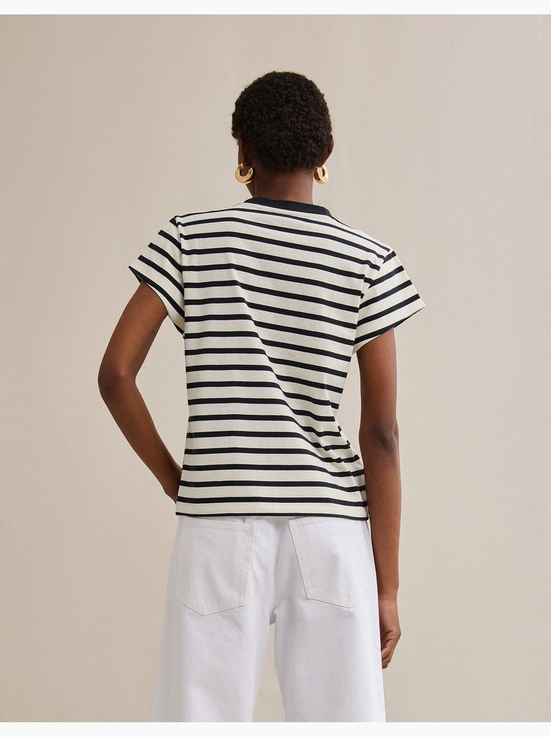 Camiseta de rayas, MO Fashion Negro - Kiabi